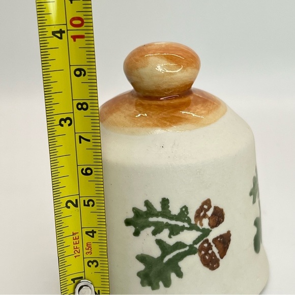 Vintage Bell~Veva 81~Ceramic Stoneware Pottery Leaves, Acorns, Hand Painted, 4” - Picture 6 of 9